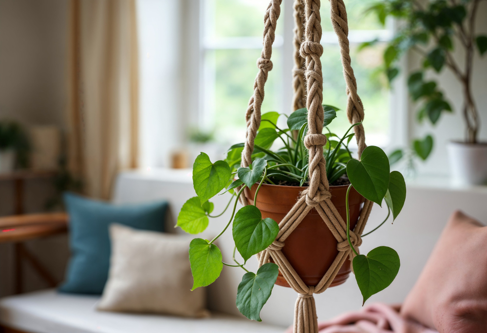 Fake Hanging Plants in Home Office