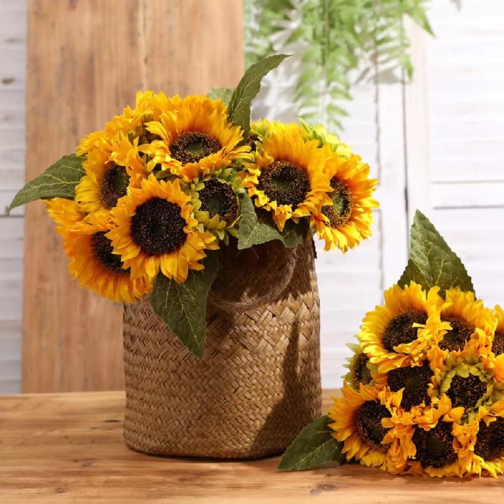 Artificial Sunflower Wedding Arrangement with Greenery