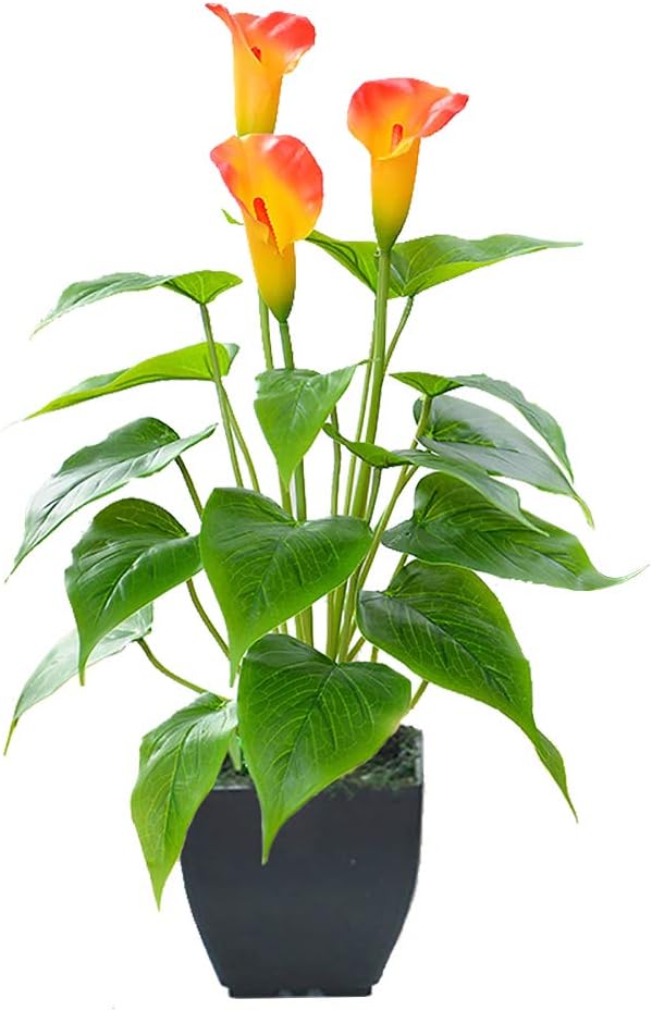Artificial Calla Lily Plant in Black Pot for Office Feng Shui