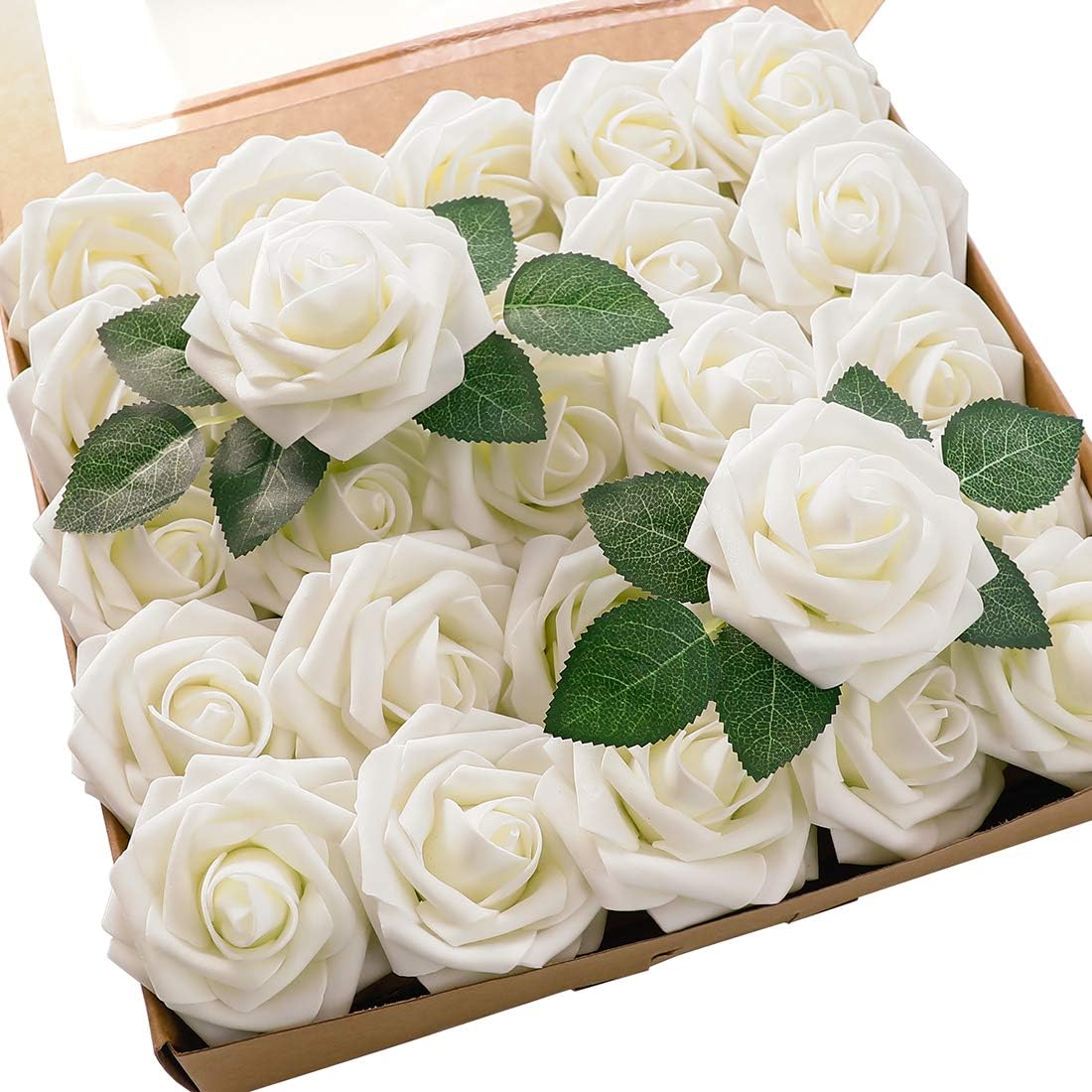 Ivory Foam Roses – 25pcs Realistic Bridal-Grade Florals