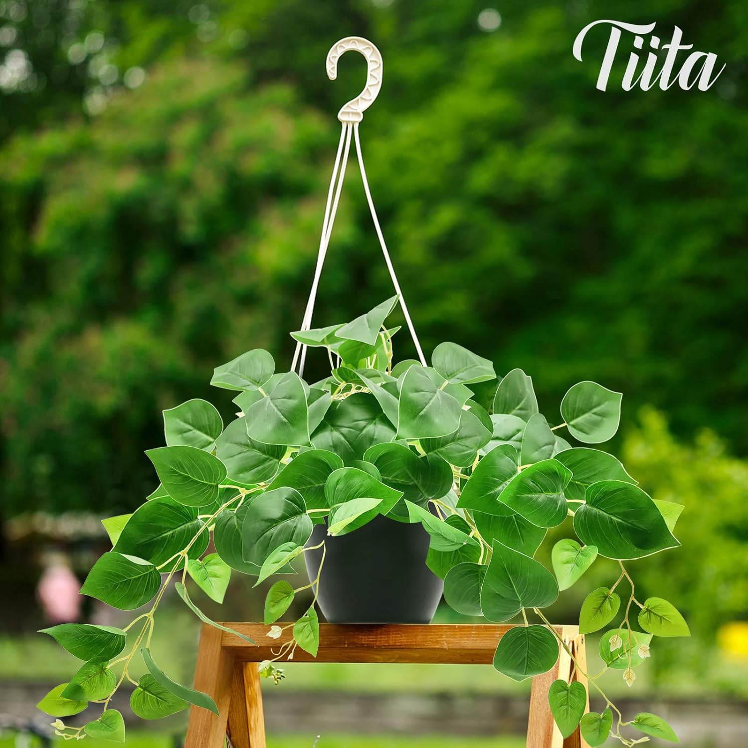 Lifelike Faux Scindapsus Potted Plant for Desks & Shelves