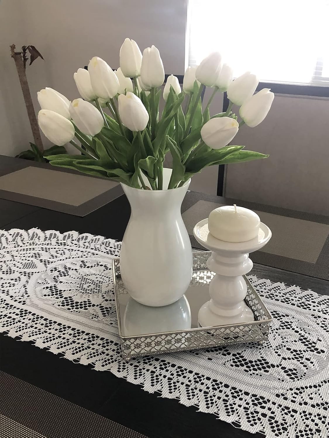 Elegant Faux White Tulip Bouquet