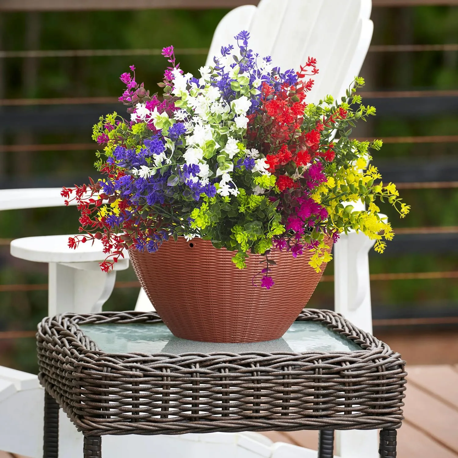 Grunyia 12 Bundles Artificial Flowers Faux Plants