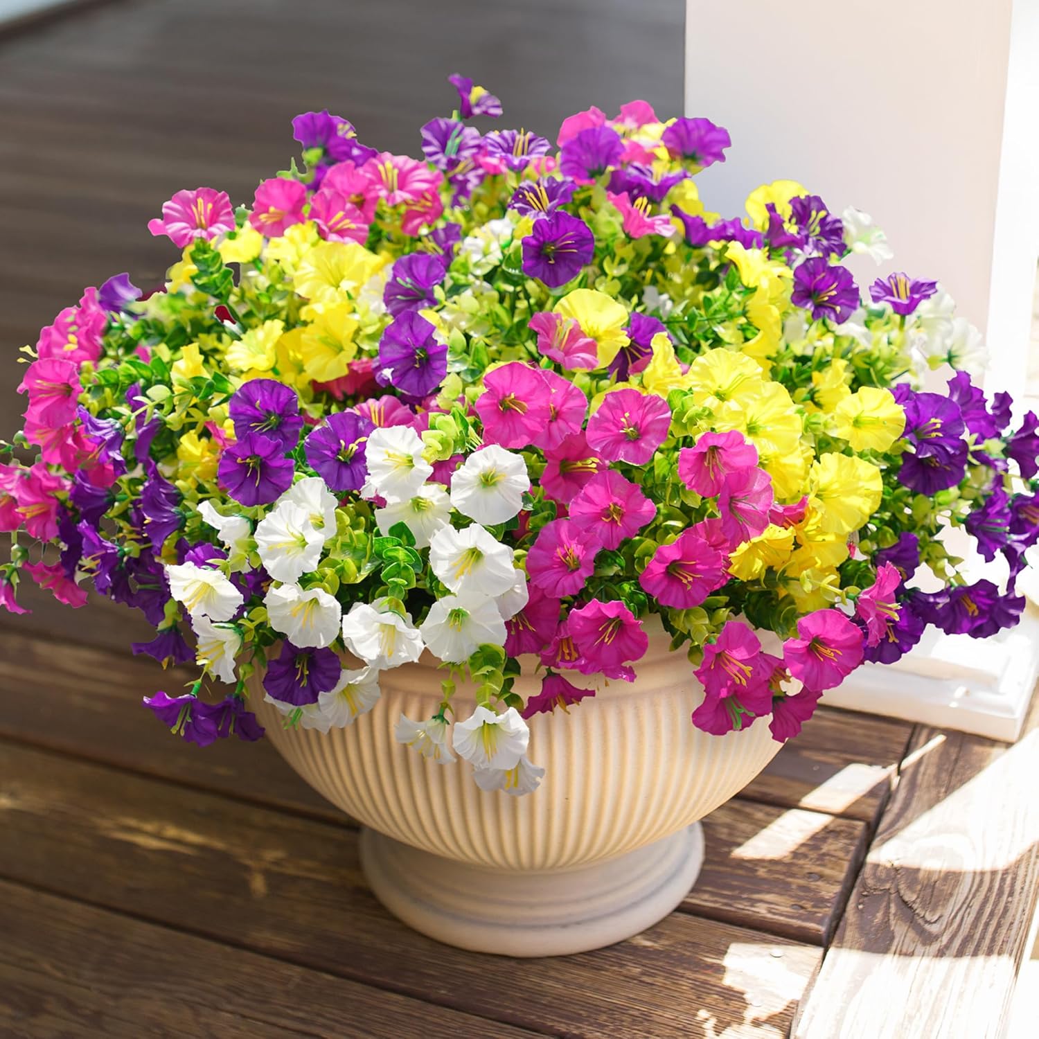 Colorful Faux Morning Glory Outdoor/Indoor, potted