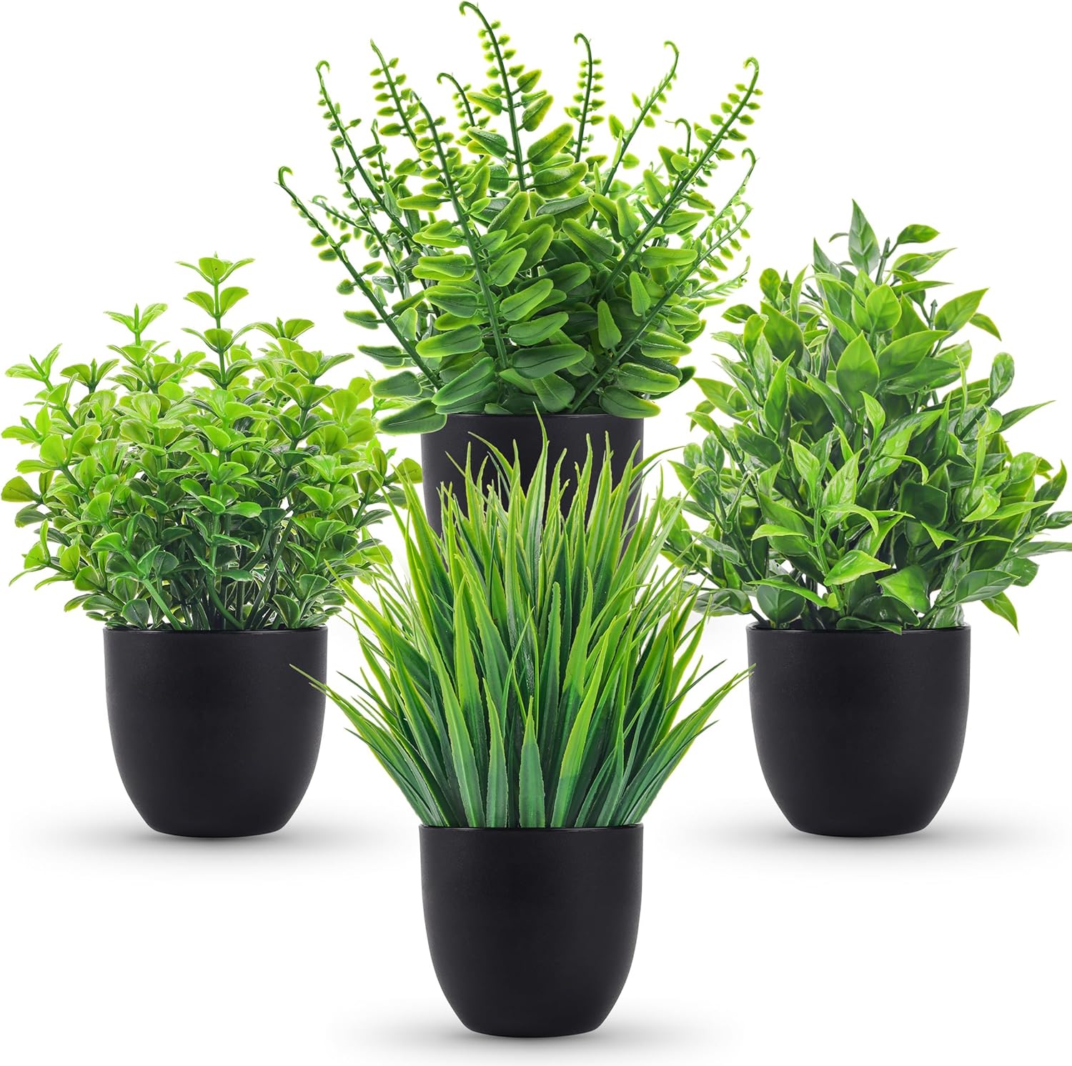 Small Potted Artificial Plants in Farmhouse Pots