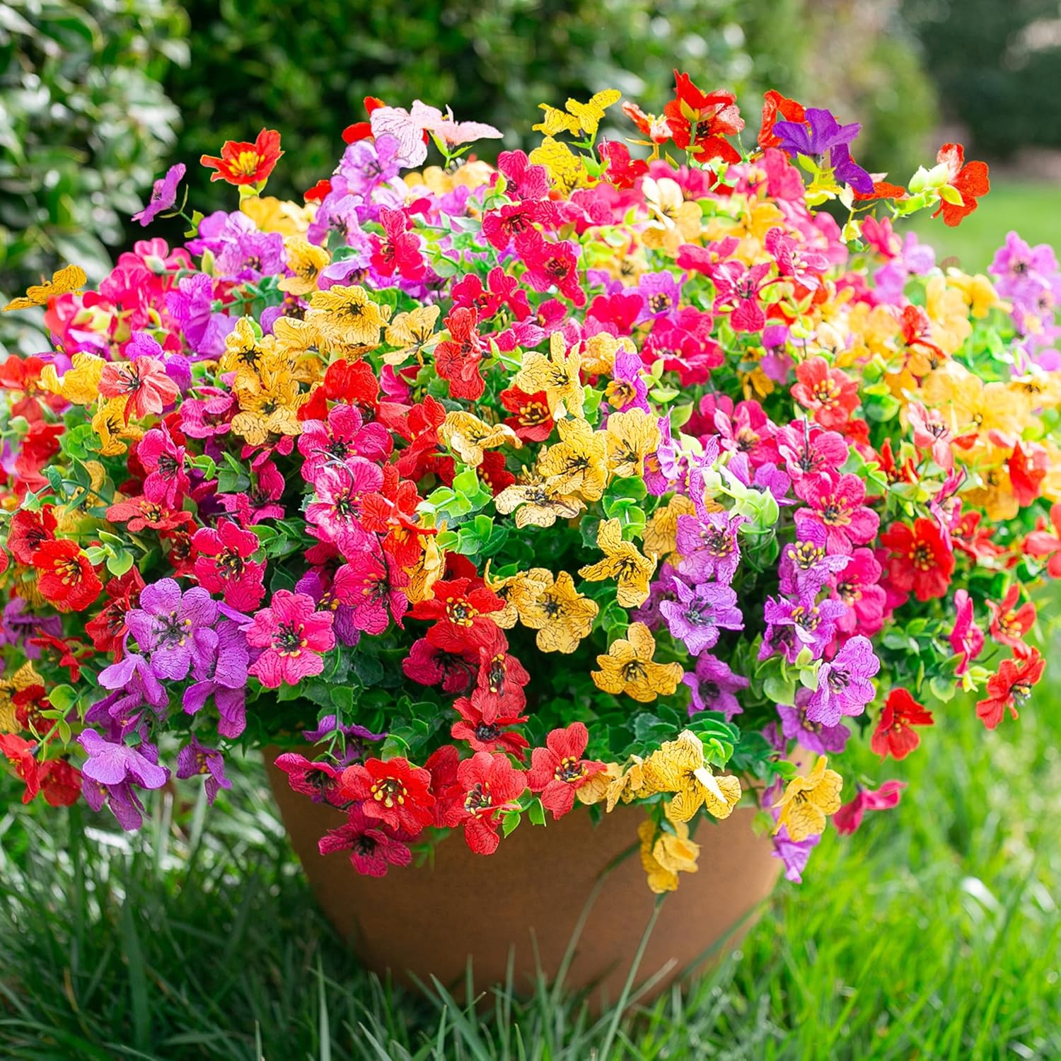 Colorful outdoor fake plants perfect for Mother's Day decoration