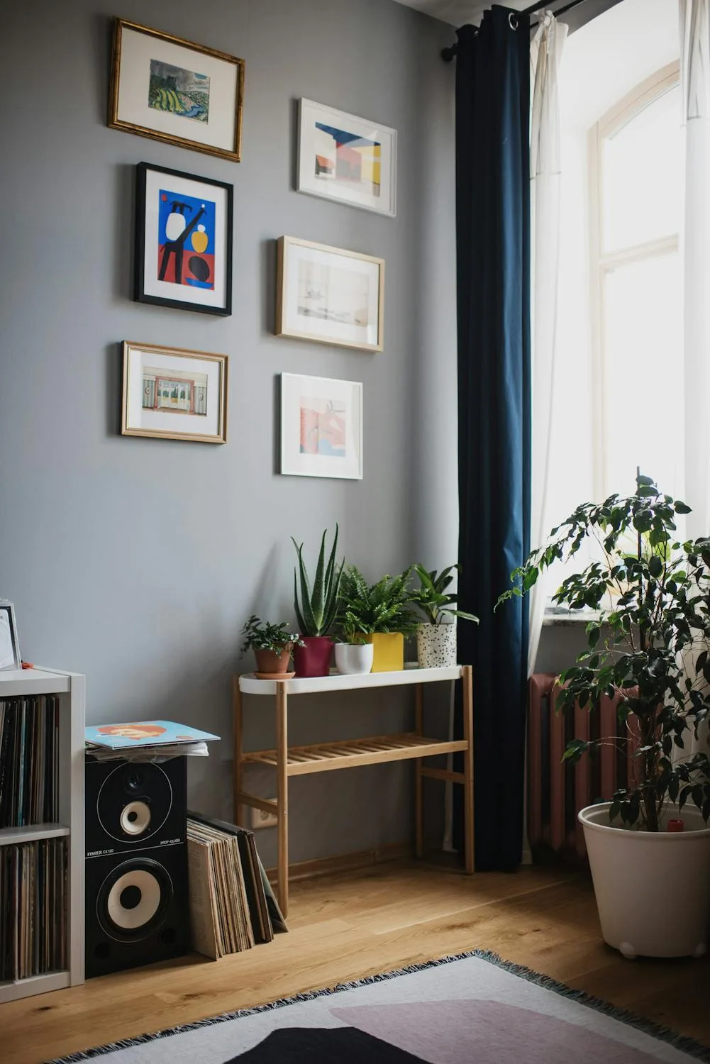 Lush artificial plants decorating a contemporary living space